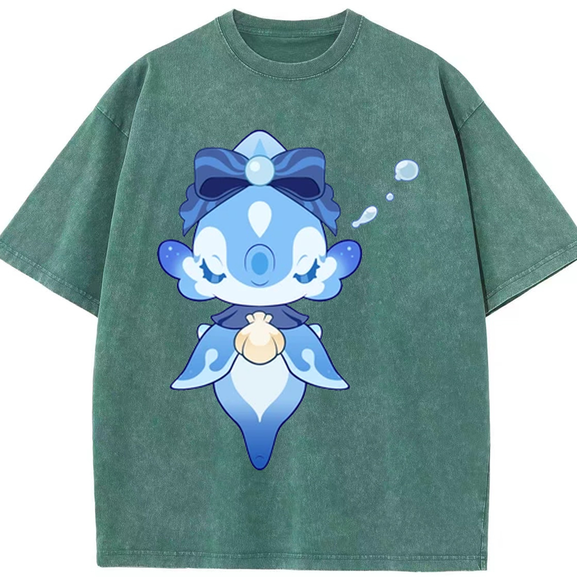 げんし神 フリーナ genshin Furina 綿100% ヴィンテージ風 半袖Tシャツ（フロントプリント）